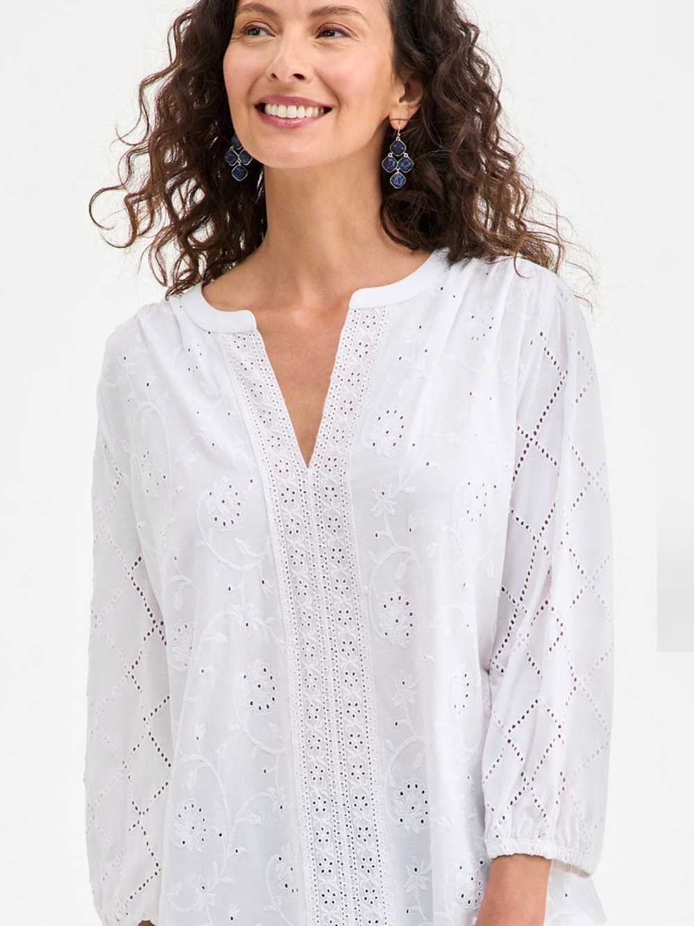 Women’s Style & Co White Eyelet Swim Tunic